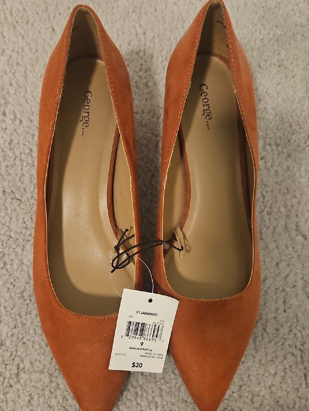 George Orange Suede Pointed-Toe Women’s Heels